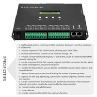 Contrôleur LED DMX vers SPI H807SA 512, 8 canaux, protocole ArtNet, pilote programmable 6A pour WS2811/2812/2815/APA102 pour éclairage