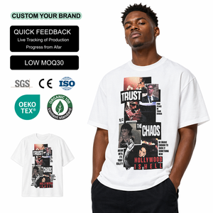 Camisetas de Gran Gramaje (280 g/m²) Personalizadas con Impresión DTG, 100% Algodón, Corte Recortado, con Logotipo, Venta al Por Mayor, Camisetas Gráficas de Manga Corta - Product Image 1