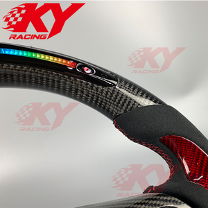 Accesorios para Automóviles, Volante Deportivo Personalizado con LED, Fibra de Carbono, Cuero de Ante, Estilo Racing para Kia Stinger GT 2017-2023 - Product Image 4