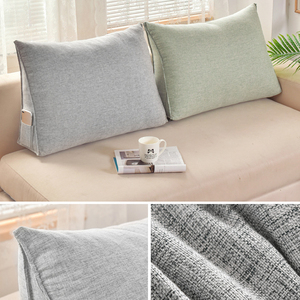 Coussin triangulaire pour dossier de canapé, housse de coussin lombaire amovible et lavable pour salon, bureau, chevet - Product Image 4