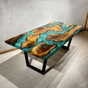 Quick Shipping Product Living Room Furniture Buy 40 Mm Polish Leaves 3D Stone Lamp Flower Epoxy Resin Tables With Chair