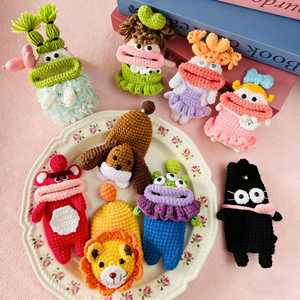 Porte-clés en crochet fait main, poupée bouche de saucisse amusante, pour clés de voiture, sac de rangement créatif, pendentif, cadeau - Product Image 3