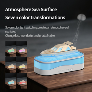 Yacht Aroma <b>Diffuser</b> Ultrasonic Essential Oil <b>Diffuser</b> Humidifier with Colorful <b>LED</b> Light for Home - Product Image 2