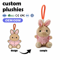 Pendentif en peluche lapin OEM pour sweat à capuche, couleur personnalisée, logo de vêtement, ornement animal en peluche, cadeaux en gros