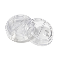 Couvercles en plastique PET semi-ouverts ZFCUP, anti-déversement, durables, pour boissons glacées, compatibles avec les gobelets de 89 mm, 95 mm et 98 mm.
