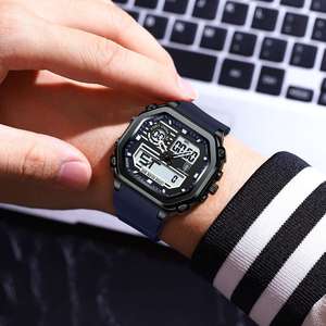 Reloj de Pulsera Deportivo de Silicona para Hombre, Modelo 993, Resistente al Agua, Digital, de Cuarzo, Cronógrafo, con Pantalla LED de Hora Dual, Caja de Acero Inoxidable, Resistente al Agua 3BAR - Product Image 4