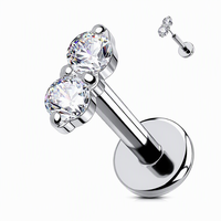 ASTM F136 G23 titane à la mode 18g sans fil pousser dans Labret Piercing lèvre boucles d'oreilles Labret oreille Cartilage conque Piercing