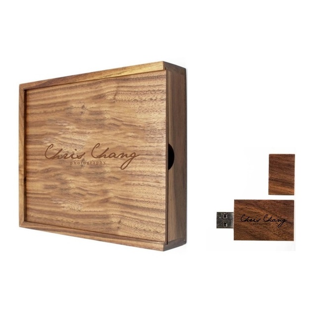 Photo Album Box Wood Pendrive USB Flash Drive 8GB 16GB 32GB Photography 17*17*3.5 Engrave Logo Gift 6x4" Box