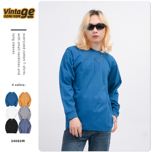 T-shirt décontracté noir et blanc personnalisé 100% coton de haute qualité, haut à manches longues confortable avec motif imprimé - Product Image 1