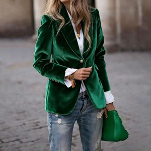 <span class=keywords><strong>Blazer</strong></span> de <span class=keywords><strong>Terciopelo</strong></span> para <span class=keywords><strong>Mujer</strong></span>, Primavera 2026, Nuevo, Cuello Solapa, Corte Entallado, Elegante, Chaqueta de Traje, Informal, para Oficina, Ropa Exterior - Product Image 3