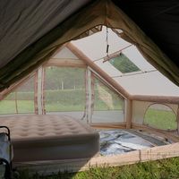 Tente de camping familiale gonflable portable, grande, résistante aux UV, imperméable, avec moustiquaire et auvent – Offre spéciale