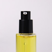 Flacon pompe en verre rond de 1 OZ (30 ml) pour huile cosmétique, flacon de sérum en verre, flacon pompe en verre pour huile cosmétique de luxe avec couvercle doré