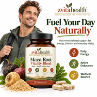 Capsules de Maca en Marque Blanche 1900mg Force Maximale Mélange Noir Rouge Jaune pour Soutien de la Vitalité OEM