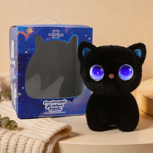 Robot Gatto Intelligente AI in Peluche con Occhi LED Luminosi, Dialogo Vocale, Suono <span class=keywords><strong>di</strong></span> Miau, Coda che si Agita, Ricarica USB, Confezione Regalo - Product Image 1