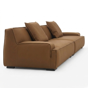 Stoff-Relaxsofa, modernes L-förmiges Ecksofa mit hochdichtem Schaumstoff und Holzbeinen für Hotel und Wohnzimmer - Product Image 3