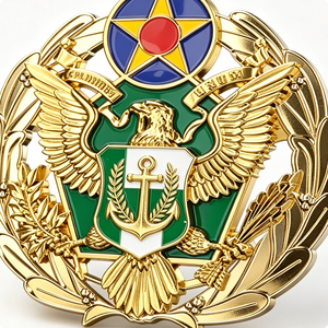 Insignia Metálica Esmaltada 2D Personalizada con Emblema de Águila y Ancla para Uniforme, Moda, Recuerdo o Regalo - Product Image 6