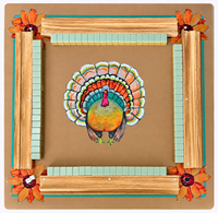 Tapis de Mahjong Américain de Thanksgiving avec Illustration Originale, Collection Designer, Motif Dinde Aquarelle, Tapis de Jeu Silencieux de Luxe