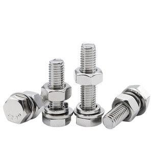 304 Stainless Steel Hex Socket Head Bolt Nut Set M14 M16 M18 M27 M30 With Washers For Fastener Connection - Product Image 1