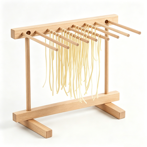 Stendipasta <span class=keywords><strong>in</strong></span> Legno di Faggio Massiccio Stile Nordico Minimalista, Supporto da Banco Stabile <span class=keywords><strong>a</strong></span> Più Aste per Spaghetti e Pasta Fresca Fatta <span class=keywords><strong>in</strong></span> <span class=keywords><strong>Casa</strong></span> - Product Image 5