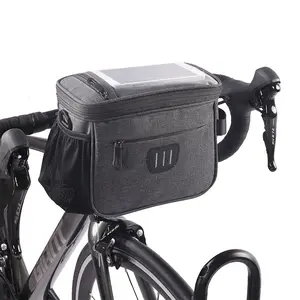 핸들 바 가방 회색 색상 품질 사이클링 자전거 방수 자전거 앞 가방