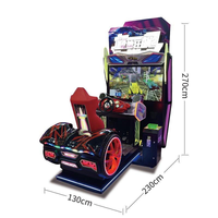 Machine de jeu d'arcade simulateur de course automobile à monnayeur avec volant et écran LCD 37 pouces, jeu de conduite vidéo 3D