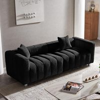 Ensemble de canapé moderne carré 3 places pour salon, design moelleux, cadre en bois massif, 6 pieds, meubles de chambre à coucher