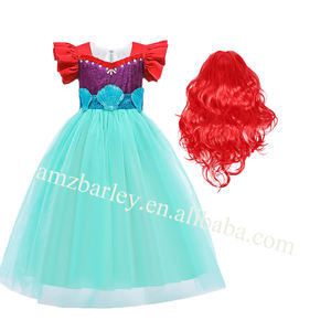 <span class=keywords><strong>Robe</strong></span> <span class=keywords><strong>de</strong></span> princesse <span class=keywords><strong>petite</strong></span> sirène <span class=keywords><strong>Ariel</strong></span> pour petites filles, robes d'été à manches bouffantes en coton pour enfants, Service OEM - Product Image 5