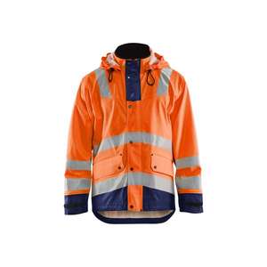 BLAKLADER - 430220035389XS Chaqueta de lluvia Hi-Vis Nivel 2 Naranja/Azul marino-EAN 7330509570623 PROTECCIÓN PARA TODOS LOS TIEMPOS - Product Image 1