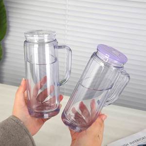 Gobelets réutilisables en plastique transparent à double paroi de 16 oz avec couvercles et pailles, effet boule à neige scintillante, pour adultes et voyages - Lavables au lave-vaisselle, écologiques - Product Image 4