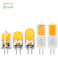 Ampoule LED G4 à culot double COB 12V 120V 220V sans scintillement, dimmable, en silicone givré, 2W 200 lumens, blanc chaud 2700K