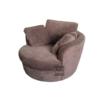 Fauteuil Canapé Simple Moderne en Velours OEM ODM avec Rembourrage en Éponge, Design Rotatif, Chaise Longue de Luxe pour Villa