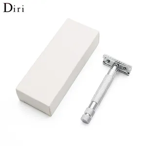 Diri с логотипом под заказ, Женская алюминиевая металлическая ручка с двойной кромкой, безопасная бритва