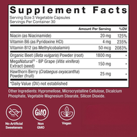OEM ODM Total Beets Vegan Capsules, Capsules végétales à base d'extrait de racine de betterave, de pépins de raisin et de baies d'aubépine, pour soutenir la santé cardiaque