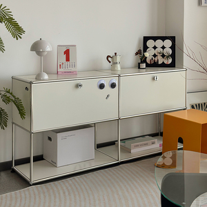 <span class=keywords><strong>Meuble</strong></span> d'appoint modulaire moderne en acier inoxydable avec étagère ouverte, organisateur de <span class=keywords><strong>rangement</strong></span> autoportant pour salon et bureau à domicile - Product Image 1