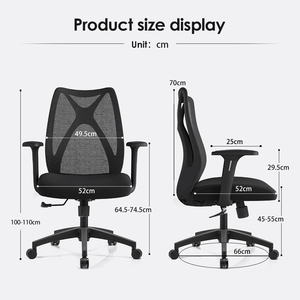 Chất lượng cao lưới Mid-back Ergonomic Ghế văn phòng xoay nhân viên Họp Giá Rẻ bàn ghế cho văn phòng silla oficina silla deoficina - Product Image 5