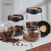 Thankhot – Pot en verre hermétique avec couvercle, idéal pour le café en grains, le thé en vrac, les bonbons, le sucre, les noix et les épices – Vente en gros