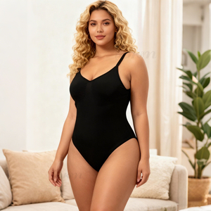 <span class=keywords><strong>Body</strong></span> Modellante a Clessidra con <span class=keywords><strong>Schiena</strong></span> Bassa per Donne, Shapewear Senza Cuciture con Spalline Regolabili, Controllo Pancia, Perizoma Modellante - Product Image 5