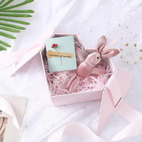 Boîte cadeau rigide à double porte en forme de cœur avec nœud en satin pré-noué, boîte romantique pour fleurs, chocolats et emballages cadeaux de la Saint-Valentin