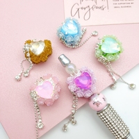 51180 Vente en gros de perles de fleurs en argile 3D de luxe 2,5*2,7*1,8 cm, grandes perles en céramique avec strass, perles fantaisie en forme de couronne et de pompon pour la fabrication de stylos