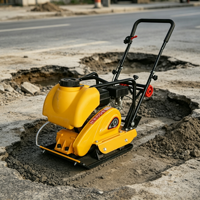 Compacteur à plaque vibrante à essence de 6,5 CV homologué CE pour le compactage de l'asphalte, du sol et du gravier