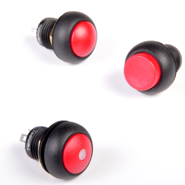 LED Light Waterproof Momentary Push Button Switch With Soldering 2pins