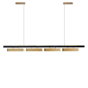 Luminaire suspendu LED design minimaliste moderne, long, en acier inoxydable, luxueux, pour salle d'exposition, comptoir de bar, lustres, lampes suspendues - Product Image 4