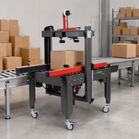 Scelleuse de cartons automatique F4, machine de scellage de cartons aléatoire, scelleuse de caisses en ligne pour entrepôt