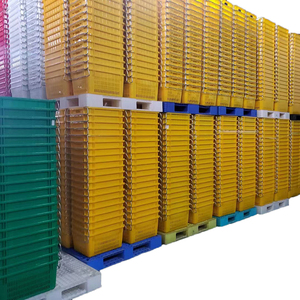 מכירה לוהטת <span class=keywords><strong>Stackable</strong></span> רשת פלסטיק פירות ירקות ארגז פלסטיק סל תיבת מחזור טרי מזון הפצה ארגז - Product Image 4