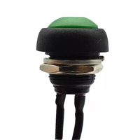 Interruptor a prueba de agua IP65, terminal de conexión de botón de 12mm, dos pines con conector de cable