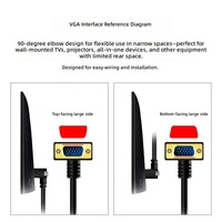 Kabel VGA Female ke Female Definisi Tinggi untuk Komputer, TV, Proyektor, Kabel Koneksi Data Video