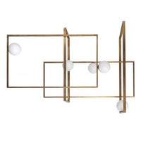 Simig éclairage moderne simple cadre rectangulaire suspension Mondrian lustre de plafond en verre pour projet