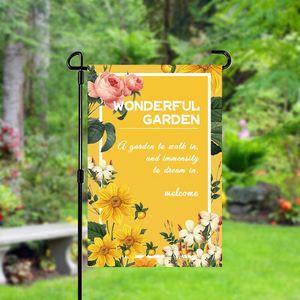 Drapeau 28x40 pouces double face en toile de jute durable, motif vitrail, pour décorations de jardin, ferme et fêtes de Thanksgiving - Product Image 6