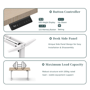 2SACRHF2A Single Brushless Motor Double Crossbeam Design <strong>Adjustable</strong> Standing Desk Frame Electric Lift <strong>Table</strong> <strong>Adjustable</strong> <strong>Height</strong> - Product Image 5