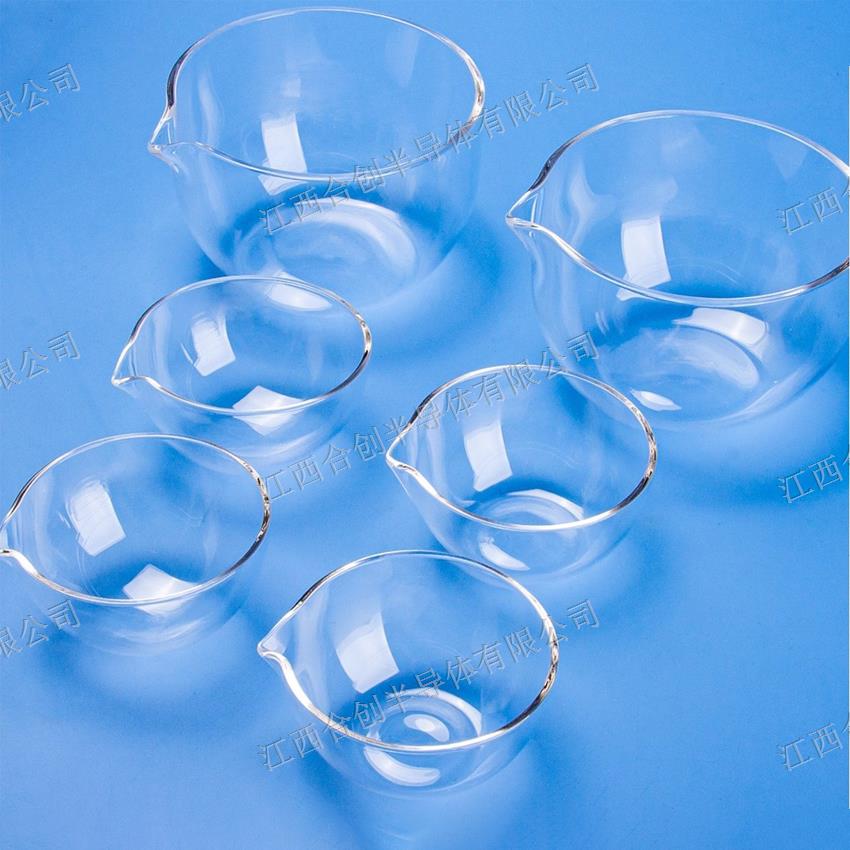 OD50-250ml высокочистая кварцевая испарительная тарелка с круглым дном и плоским дном для высокотемпературных испытаний